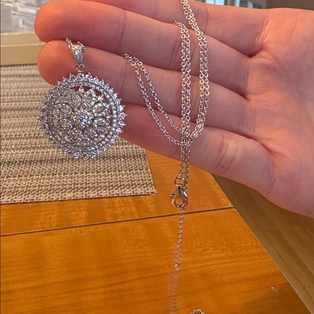 COPY - JTV White Cubic zirconia 18” plus 2” necklace